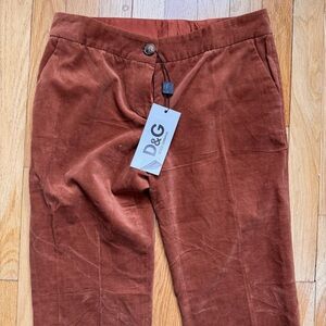 Dolce & Gabbana Rust Velvet Trousers